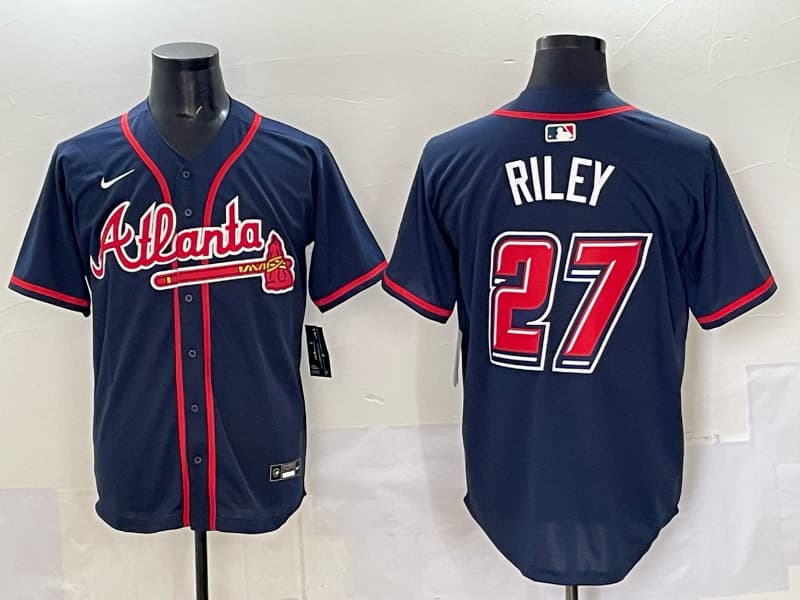 Mens  Atlanta Braves  #27 Austin  Riley  baseball Jersey