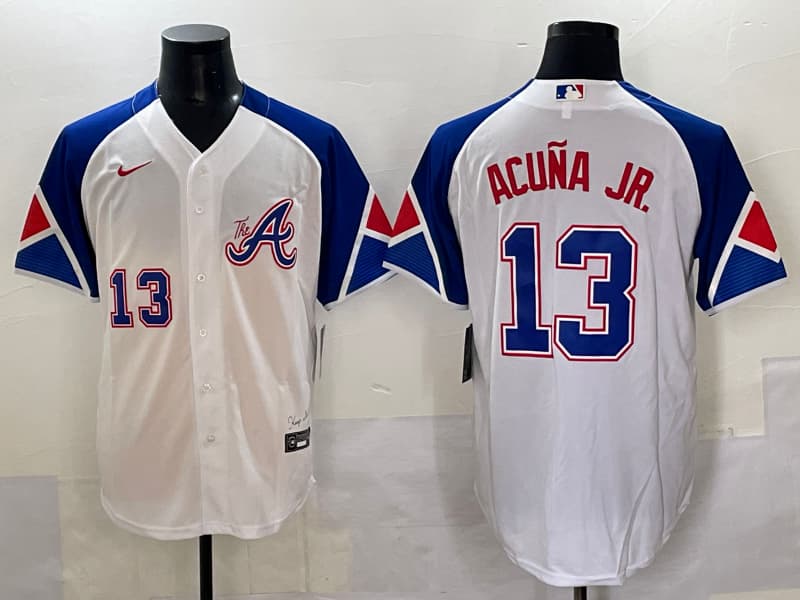 Mens  Atlanta Braves # 13 Ronald Acuna Jr. baseball Jersey