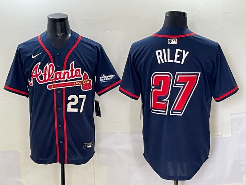 Mens  Atlanta Braves #27 Austin  Riley  baseball Jersey
