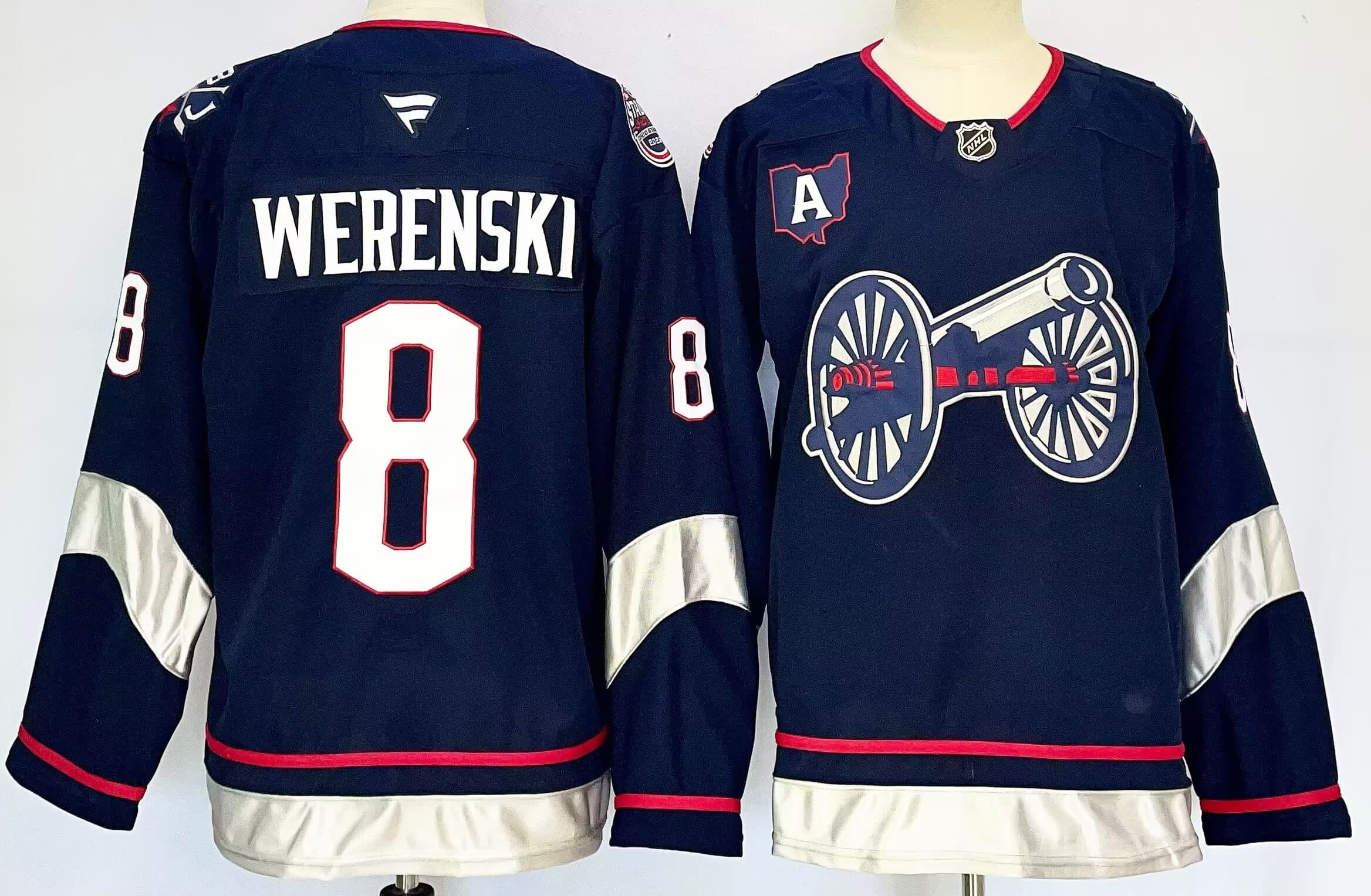 Mens  Columbus Blue Jackets #8 Zach Werenski Fanatics Navy 2025 NHL