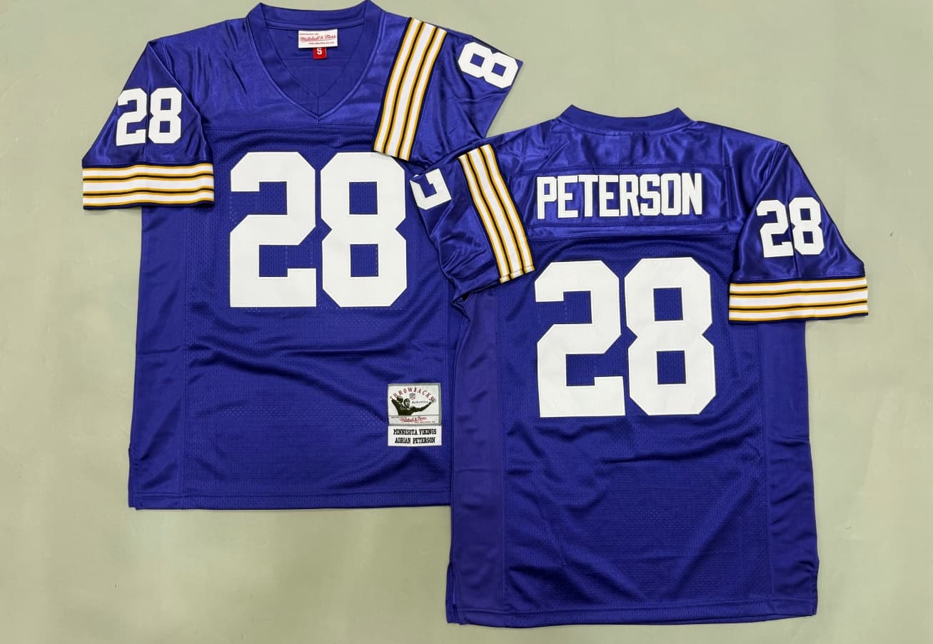 Mens  NFL Minnesota Vikings Peterson 28 Football Jersey