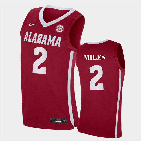 Mens Alabama Crimson Tide #2 Darius Miles Nike Crimson College Basketball Game Jersey