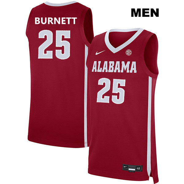 Mens Alabama Crimson Tide #25 Nimari Burnett Nike Crimson College Basketball Game Jersey