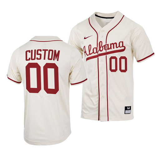 Mens Alabama Crimson Tide Custom Jimmy Nelson Alex Avila Mikey White Cody Henry Jett Manning Brock Love Nike Tan Baseball