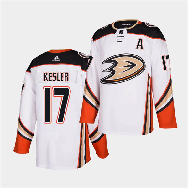 Mens Anaheim Ducks #17 Ryan Kesler Adidas Away White Stitched Jersey