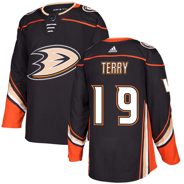 Mens Anaheim Ducks #19 Troy Terry Adidas Black Home Stitched Jersey