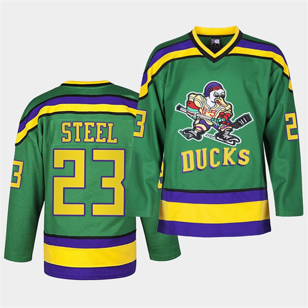 Mens Anaheim Ducks #23 Sam Steel Green Heritage Classic Edition Stitched Jersey