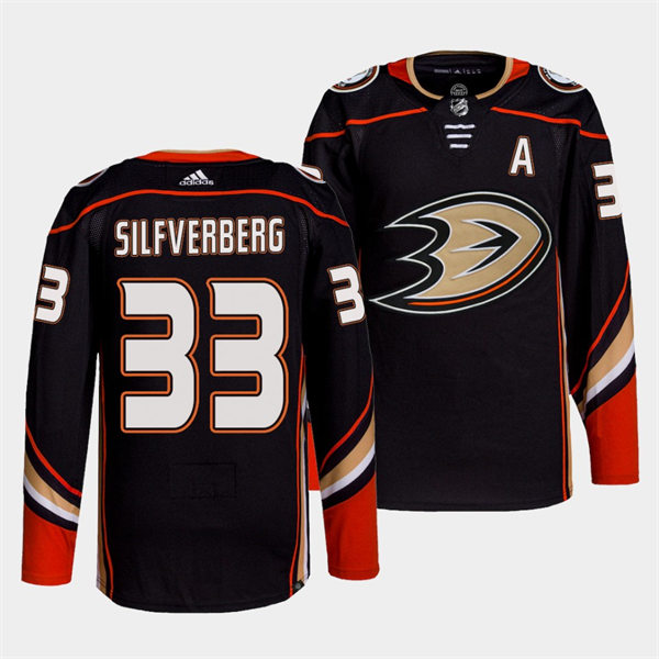 Mens Anaheim Ducks #33 Jakob Silfverberg Adidas Black Home Stitched Jersey