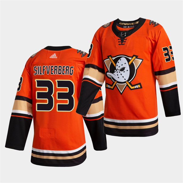 Mens Anaheim Ducks #33 Jakob Silfverberg Adidas Orange Alternate Stitched Jersey
