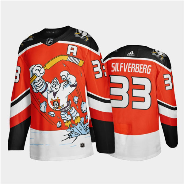 Mens Anaheim Ducks #33 Jakob Silfverberg Orange Alternate Adidas 2021 Reverse Retro Special Edition Stitched Jersey