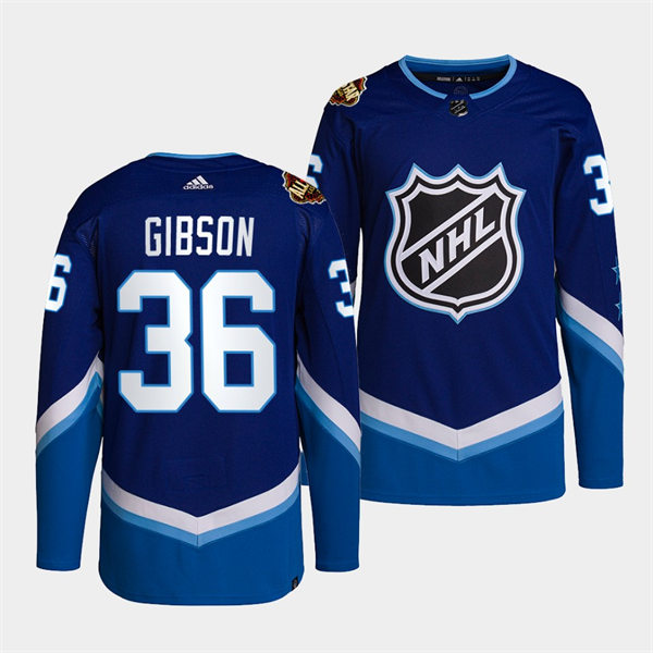 Mens Anaheim Ducks #36 John Gibson Adidas Blue 2022 NHL All-Star Western Stitched Jersey