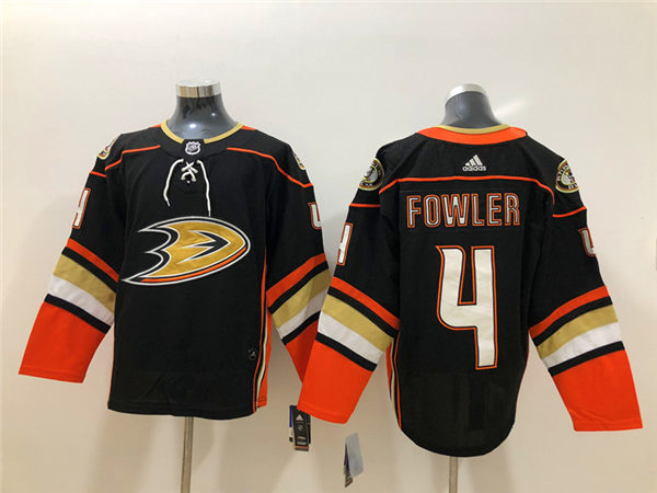 Mens Anaheim Ducks #4 Cam Fowler Adidas Black Home Stitched Jersey