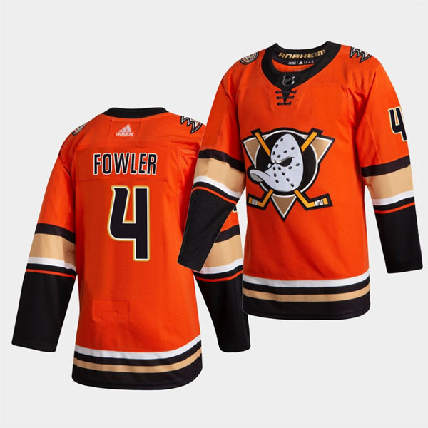 Mens Anaheim Ducks #4 Cam Fowler Adidas Orange Alternate Stitched Jersey