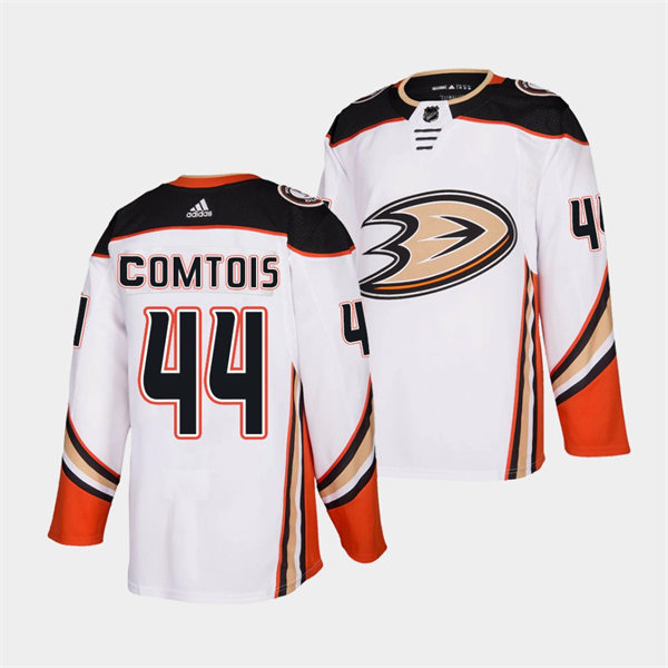 Mens Anaheim Ducks #44 Max Comtois Adidas Away White Stitched Jersey