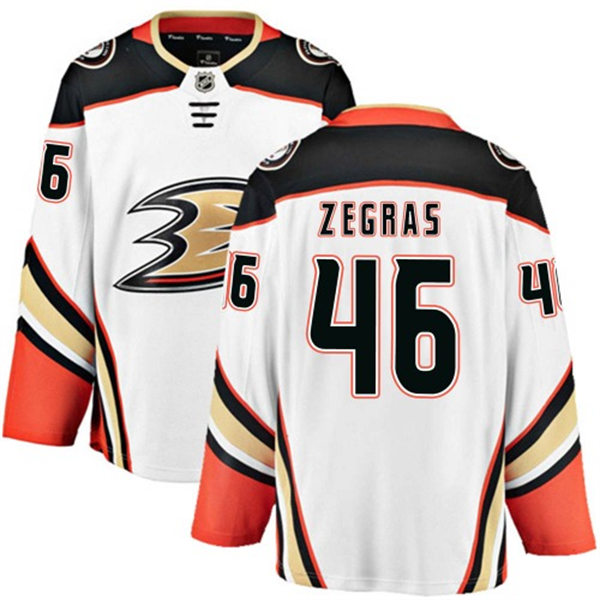 Mens Anaheim Ducks #46 Trevor Zegras Adidas Away White Stitched Jersey