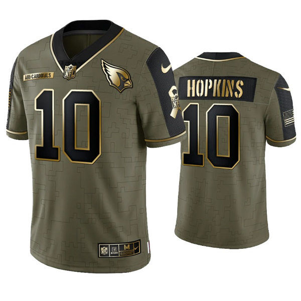 Mens Arizona Cardinals #10 DeAndre Hopkins Nike 2021 Olive Golden Salute To Service Limited Jersey