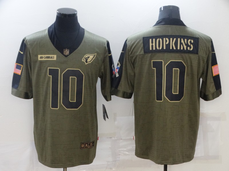 Mens Arizona Cardinals #10 DeAndre Hopkins Stitched Nike Olive 2021 Salute To Service Limited Player Jersey