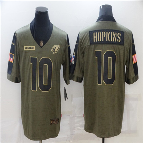 Mens Arizona Cardinals #10 DeAndre Hopkins Stitched Nike Olive 2021 Salute To Service Limited Player Stitched Jersey