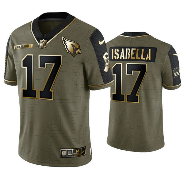Mens Arizona Cardinals #17 Andy Isabella Nike 2021 Olive Golden Salute To Service Limited Jersey