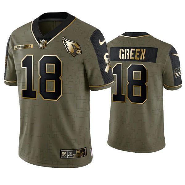 Mens Arizona Cardinals #18 A.J. Green Nike 2021 Olive Golden Salute To Service Limited Jersey