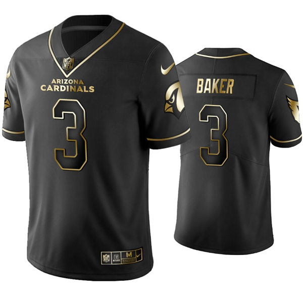 Mens Arizona Cardinals #3 Budda Baker Nike Black Golden Edition Vapor Limited Jersey