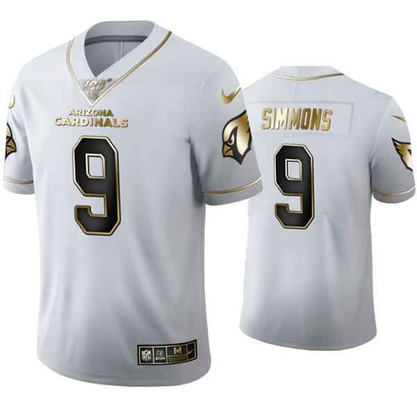 Mens Arizona Cardinals #9 Isaiah Simmons Nike White Golden Edition Vapor Limited Jersey