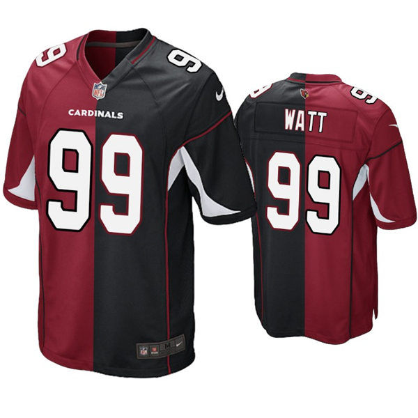 Mens Arizona Cardinals #99 J.J. Watt Nike Cardinal Black Split Two-Tone Jersey