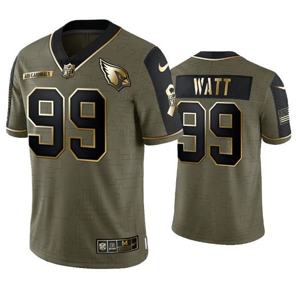 Mens Arizona Cardinals #99 JJ. Watt Nike 2021 Olive Golden Salute To Service Limited Jersey