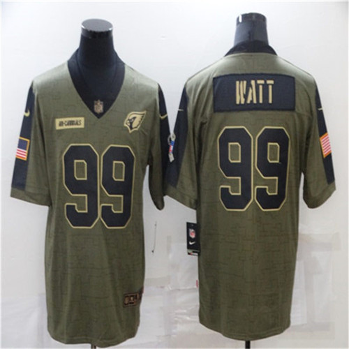 Mens Arizona Cardinals #99 JJ. Watt Stitched Nike Olive 2021 Salute To Service Limited Player Stitched Jersey