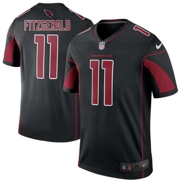 Mens Arizona Cardinals Retired Player #11 Larry Fitzgerald Nike Black 2nd Alternate Color Rush Legend