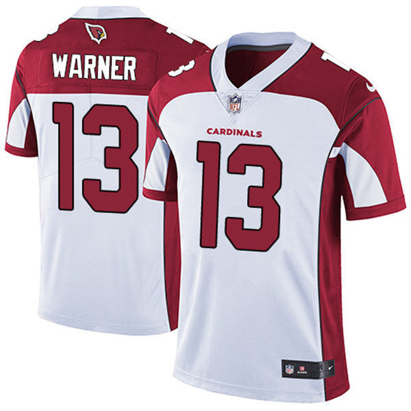 Mens Arizona Cardinals Retired Player #13 Kurt Warner Nike White Vapor Limited Jersey