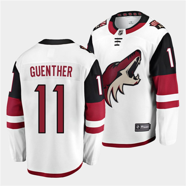Mens Arizona Coyotes #11 Dylan Guenther Sitched Adidas Away White Stitched Jersey