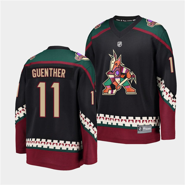 Mens Arizona Coyotes #11 Dylan Guenther adidas Black Alternate Retro Stitched Jersey