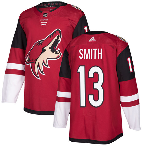 Mens Arizona Coyotes #13 Nathan Smith Adidas Home Maroon Stitched Jersey