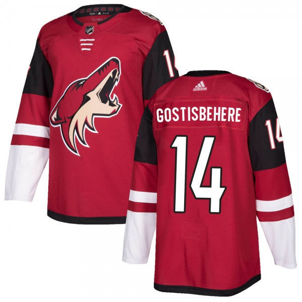 Mens Arizona Coyotes #14 Shayne Gostisbehere Adidas Home Maroon Stitched Jersey