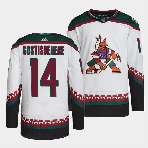 Mens Arizona Coyotes #14 Shayne Gostisbehere Adidas White Away Classics Stitched Jersey