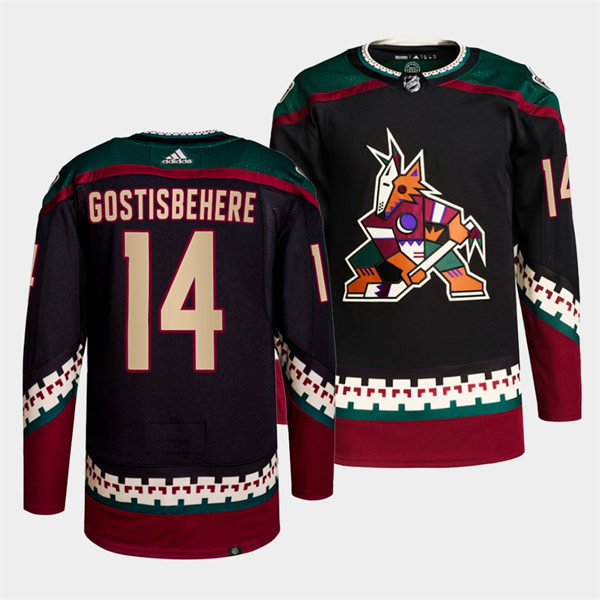 Mens Arizona Coyotes #14 Shayne Gostisbehere adidas Black Home Classics Stitched Jersey