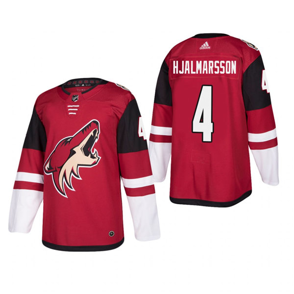 Mens Arizona Coyotes #4 Niklas Hjalmarsson Sitched Adidas Home Maroon Stitched Jersey