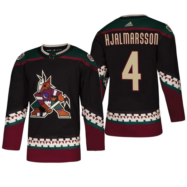 Mens Arizona Coyotes #4 Niklas Hjalmarsson adidas Black Alternate Retro Stitched Jersey
