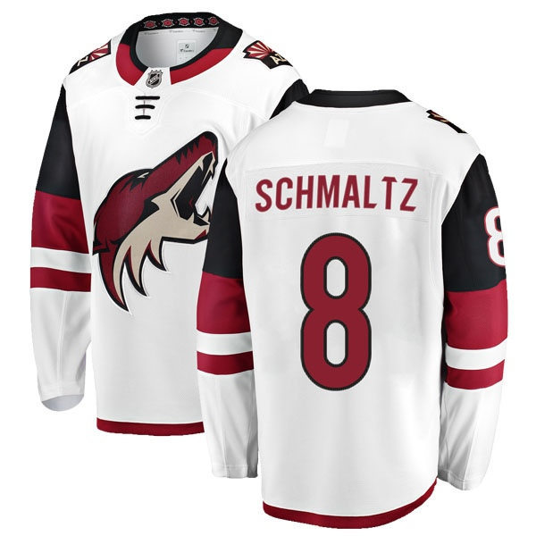 Mens Arizona Coyotes #8 Nick Schmaltz Adidas Away White Stitched Jersey
