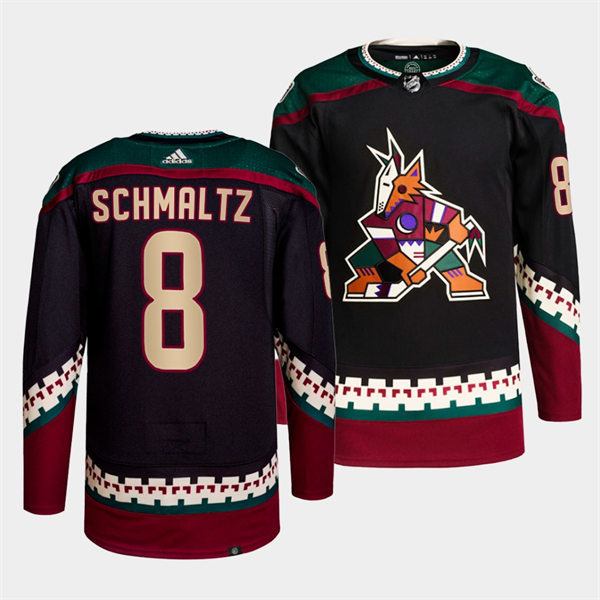 Mens Arizona Coyotes #8 Nick Schmaltz adidas Black Home Classics Stitched Jersey