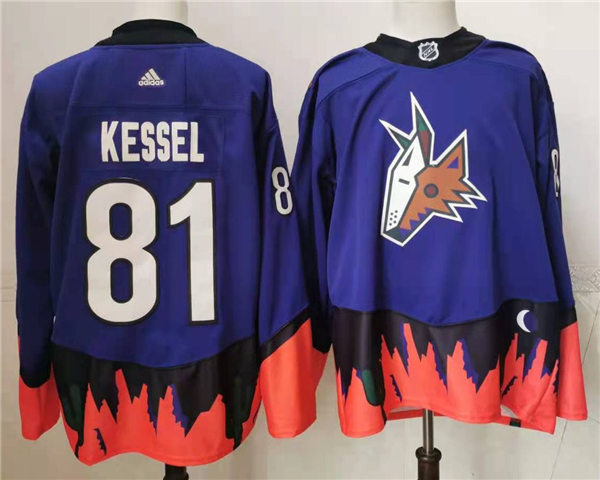 Mens Arizona Coyotes #81 Phil Kessel Adidas Purple 2021 Reverse Retro Stitched Jersey