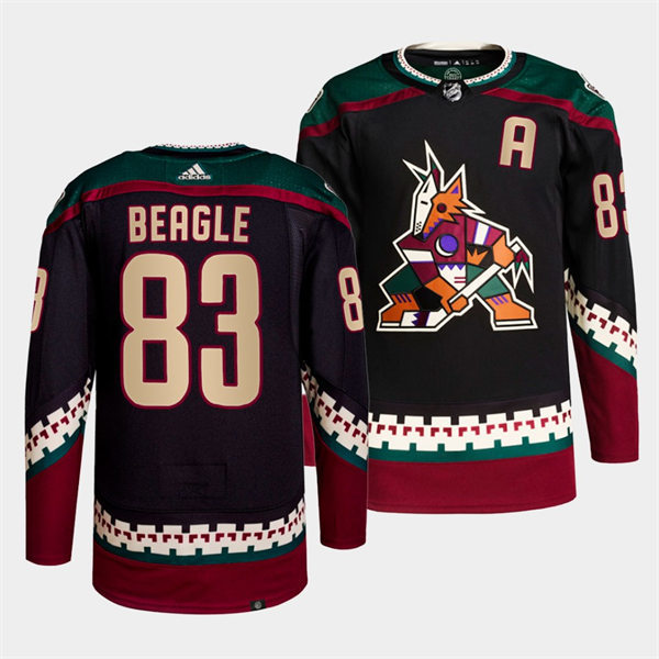 Mens Arizona Coyotes #83 Jay Beagle adidas Black Home Classics Stitched Jersey