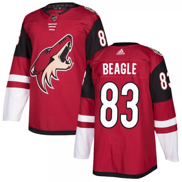Mens Arizona Coyotes #83 Jay BeagleAdidas Home Maroon Stitched Jersey