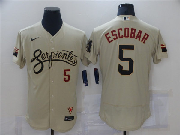 Mens Arizona Diamondbacks #5 Eduardo Escobar Nike Tan 2021 Arizona City Connect Jerseys