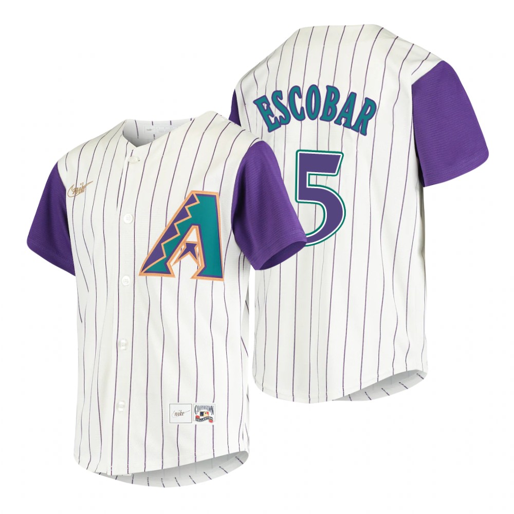 Mens Arizona Diamondbacks #5 Eduardo Escobar Stitched Nike Cream Cooperstown Collection Jersey