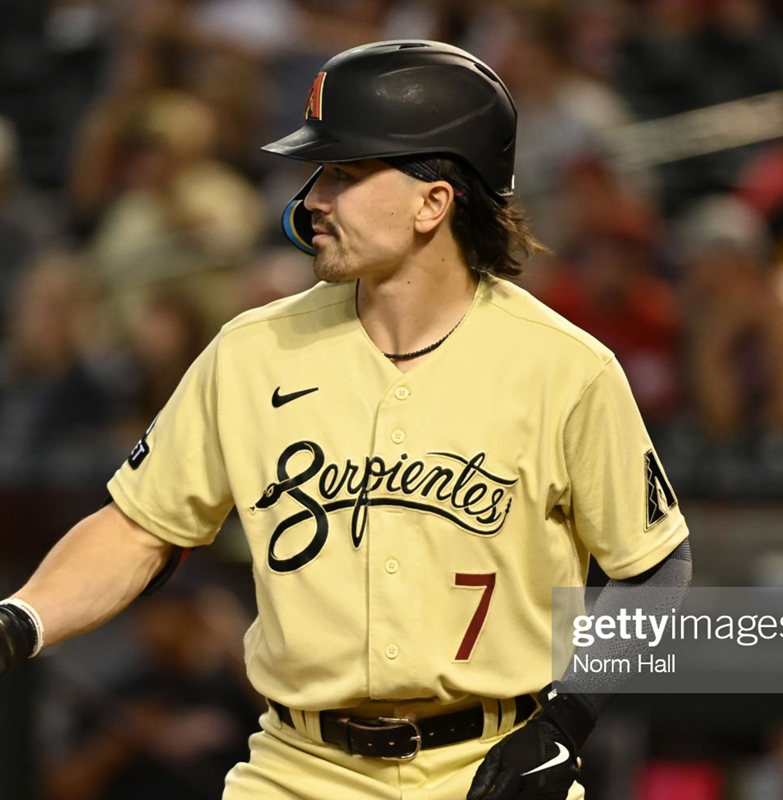 Mens Arizona Diamondbacks #7 Corbin Carroll Nike Tan City Connect Jersey