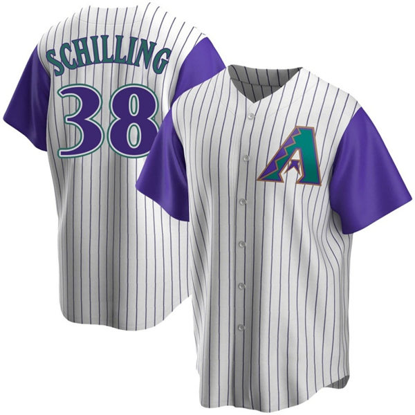 Mens Arizona Diamondbacks Retired Player #38 Curt Schilling Nike Cream Cooperstown Collection