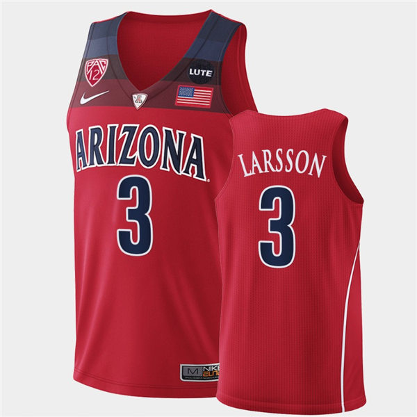 Mens Arizona Wildcats #3 Pelle Larsson Nike Red College Basketball Game Jersey