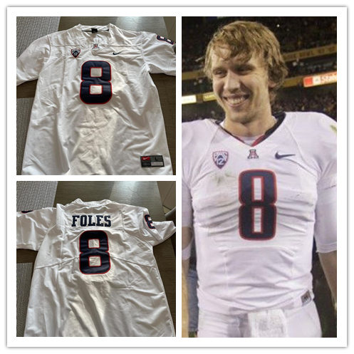 Mens Arizona Wildcats Custom Will Plummer Isaiah Rutherford Jason Harris Kevin Doyle Gunner Cruz Nike 2012 White Retro Football Jersey